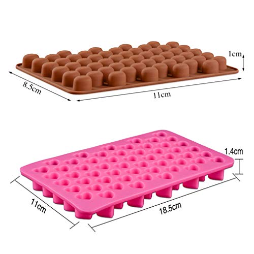 KBstore 2 Pack Moldes de Bombones de Silicona - Forma de Corazon Frijol Molde de Silicone para Chocolate/Caramelo de Café/Cubo de Hielo/Gelatina/Mini Jabon #3