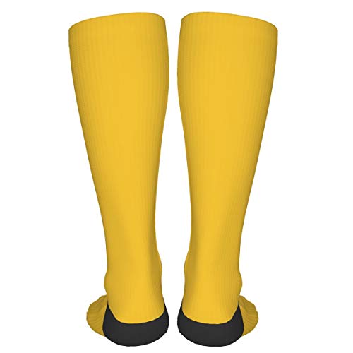 KCOUU sólido amarillo mostaza unisex adultos calcetines gruesos lindo novedad atlético calcetines senderismo senderismo calcetines Recreación al aire libre calcetines Wicking Cushion Crew Socks