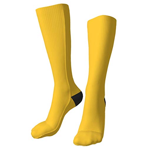 KCOUU sólido amarillo mostaza unisex adultos calcetines gruesos lindo novedad atlético calcetines senderismo senderismo calcetines Recreación al aire libre calcetines Wicking Cushion Crew Socks