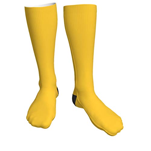 KCOUU sólido amarillo mostaza unisex adultos calcetines gruesos lindo novedad atlético calcetines senderismo senderismo calcetines Recreación al aire libre calcetines Wicking Cushion Crew Socks