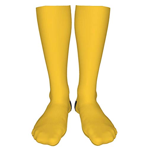 KCOUU sólido amarillo mostaza unisex adultos calcetines gruesos lindo novedad atlético calcetines senderismo senderismo calcetines Recreación al aire libre calcetines Wicking Cushion Crew Socks