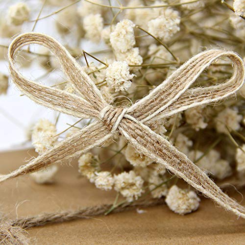 Keleily Cinta Arpillera 4 Rollos Cinta de Yute, Cinta Artesanal Natural para Envoltura de Regalos Correa Costura Boda Decoración del Hogar Bricolaje (10m x 0.5cm)