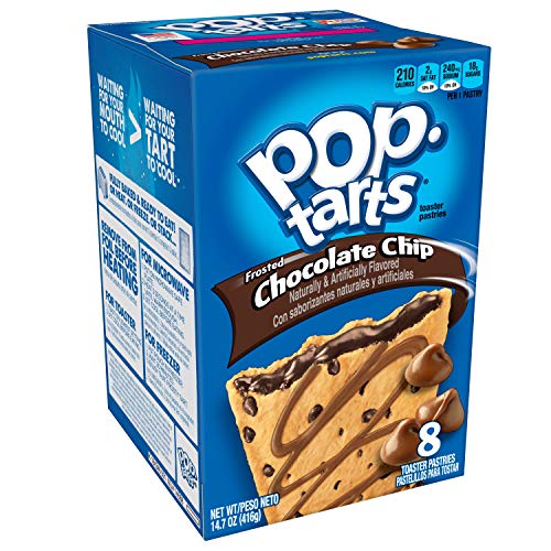 Kelloggs Pop Tarts con Pepitas de Chocolate, Relleno de Chocolate Negro y Glaseado - 8 Unidades