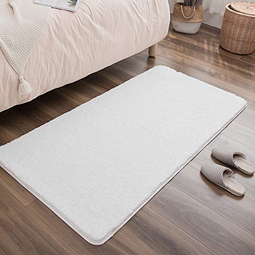 KELOFO Alfombra Baño, Antideslizante de Microfibra Alfombrilla Baño Lavable a Máquina Alfombrilla de Baño, 50 x 80 cm Blanco