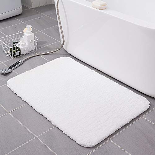 KELOFO Alfombra Baño, Antideslizante de Microfibra Alfombrilla Baño Lavable a Máquina Alfombrilla de Baño, 50 x 80 cm Blanco