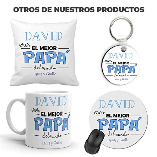 Kembilove Taza de Café Padre Personalizada – Taza de Desayuno Eres el Mejor Papá con Nombre Personalizado – Tazas de Café y Té para Papas – Taza de Cerámica Impresa – Regalo Original Taza de 350 ml