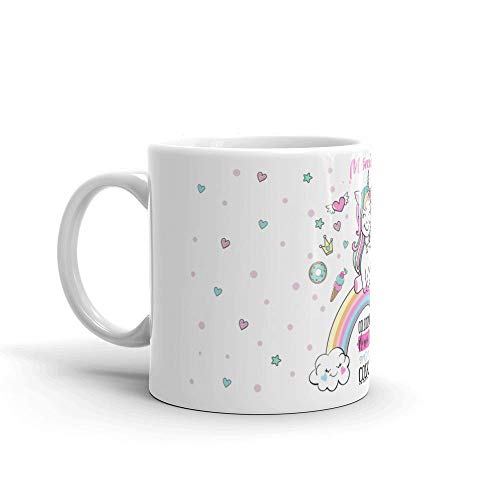 Kembilove Taza de Desayuno Personalizada de Unicornio con Nombre – Tazas Unicornio con Frases Divertidas y Motivadoras - Regalo Original Personalizado Diferentes Modelos de Unicornio 8 Cerámica