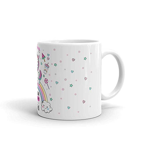 Kembilove Taza de Desayuno Personalizada de Unicornio con Nombre – Tazas Unicornio con Frases Divertidas y Motivadoras - Regalo Original Personalizado Diferentes Modelos de Unicornio 8 Cerámica