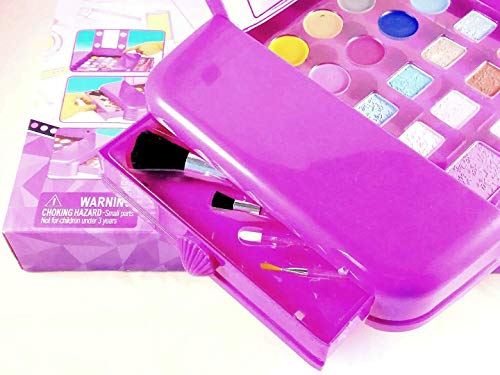 Kennedy Playsets Estuches de Maquillaje para Niñas - Maletín de Maquillaje Infantil con Espejo Tocador con Luces y Set de Cosméticos y Brochas - Juegos y Juguetes para Niñas De Seguridad Testada