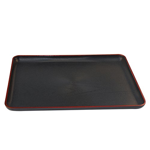 kentop Tablas para servir rectangular Bandeja Bandeja Plástico Negro