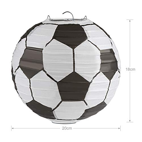 Kesote 5 Linterna de Papel en Forma de Fútbol Linterna de Papel de 8'' de Diámetro Decoración para Casa o Jardín