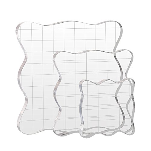 Kesote Conjunto de 3 Bloques de Estampación de Acrílico Transparentes Bloques para Sellos para Scrapbooking