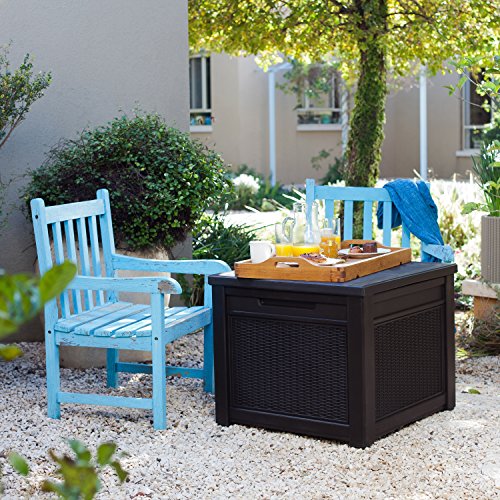 Keter Arcón Exterior Cube Rattan, 208L, Marrón