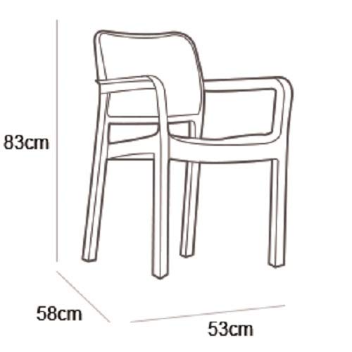 Keter Samanna Silla de jardín exterior, Marrón, 53 x 58 x 83 cm