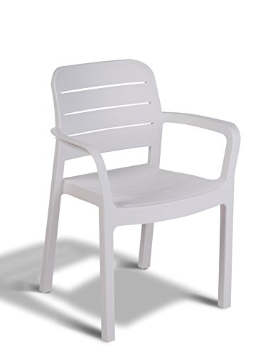 Keter - Silla de jardín exterior Tisara, Color blanco