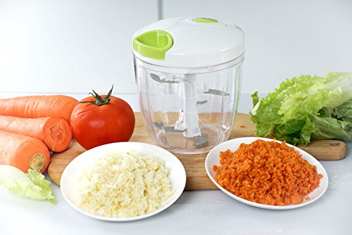 Keynis Cortador de Verduras y Frutas picadora Cocina Multi – Trituradora con 5 cuchillas Cortador de verduras 900ml