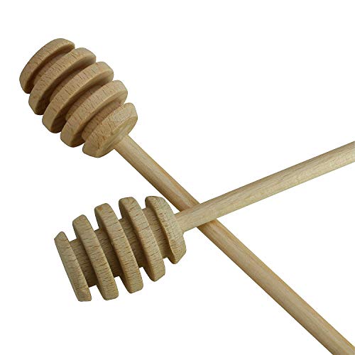 K&G GP10357 - Juego de cucharas para miel (2 unidades, 17 cm, madera de miel, exprimidor de miel, palo de miel en espiral)