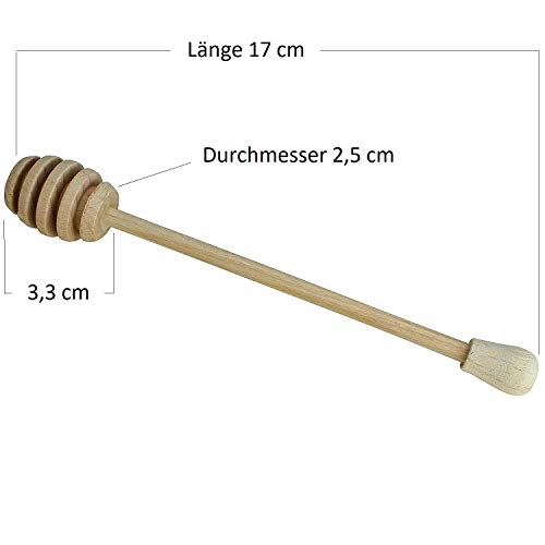 K&G GP10357 - Juego de cucharas para miel (2 unidades, 17 cm, madera de miel, exprimidor de miel, palo de miel en espiral)