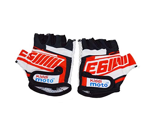 Kiddimoto Guantes de Ciclismo sin Dedos para Infantil (niñas y niños) - Bicicleta, MTB, BMX, Carretera, Montaña - Oficial Marc Marquez - Talla: S (2-5 años)