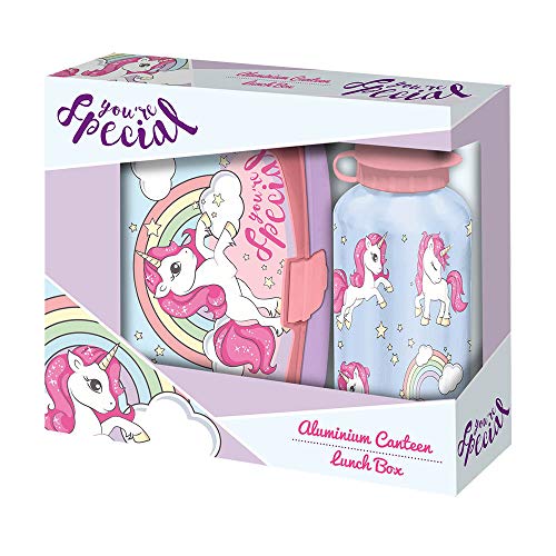 Kids Unicornio - Set Sandwichera y Cantimplora 500 ml, Multicolor, 17.5 x 12.5 x 5.8 cm