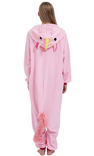 Kigurumi Pijama Animal Entero Unisex para Adultos con Capucha Cosplay Pyjamas Unicornio Rosa Ropa de Dormir Traje de Disfraz para Festival de Carnaval Halloween Navidad