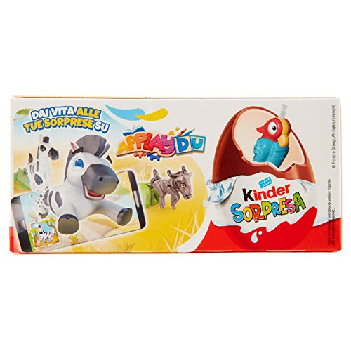 Kinder Ferrero - Huevo dulce con sorpresa, recubierto de chocolate fino a leche, 4 paquetes de 3 unidades de 20 g [12 unidades, 240 g]