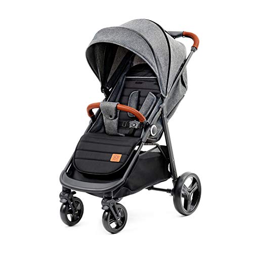 Kinderkraft Silla de Paseo GRANDE, Carrito, Capota Desplegable, para Niños, Gris