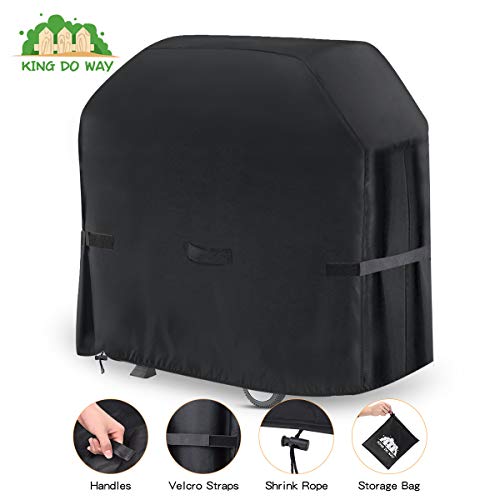 king do way Funda para Barbacoa Impermeable, 147x61x122cm, Cubierta para Barbacoa 420D Oxford, Protector para Barbacoa Anti-Viento/UV/Impermeabilidad para Weber, Brinkmann,Outback,Char Broil, etc