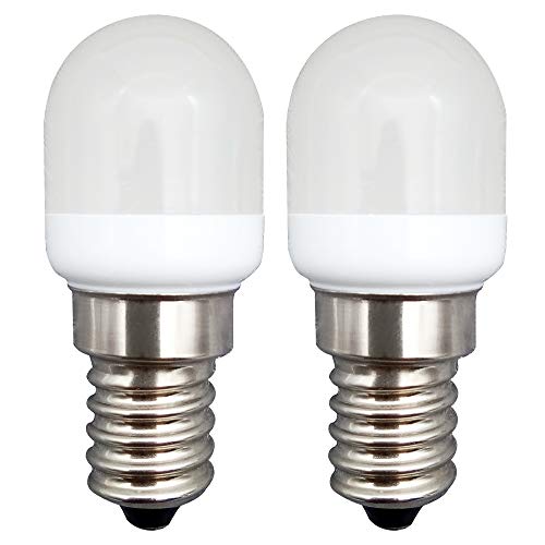 KingYH 2 Pieza LED Frigorifico Lámpara 2W E14 LED Bombilla ESE Blanco Frío 6000K 180LM Equivalente 20W Halógeno Regulable para Campana Extractora Máquina de Coser [Eficiencia Energética A++]