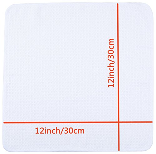 KinHwa paños de limpieza facial maquillaje Remover paños de secado rápido de microfibra Waffle Weave antibacterial Paños de cara 33 cm x 33cm 6 unidades blanco