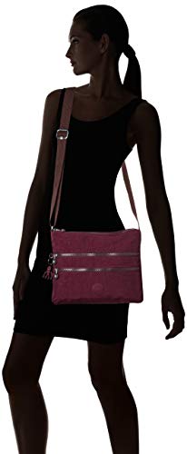 Kipling Alvar, Bolso con Bandolera para Mujer, Morado (Dark Plum), 33x26x4.5 centimeters (B x H x T)