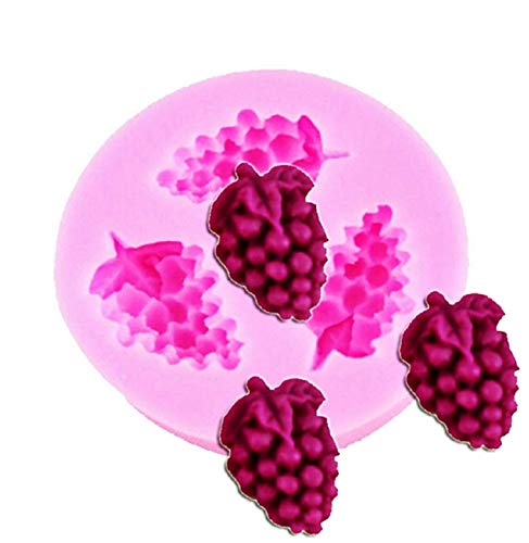 KIRALOVE Molde de Silicona - panqueque - Uvas x 3 - Uso alimentario - Pasta de azúcar - Pasteles de Magdalenas - hágalo Usted Mismo - Idea de Regalo - Hobby - Cocina -