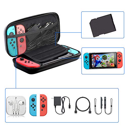 Kit de Accesorios 13 en 1 Para Nintendo Switch, Funda Protectora Para Interruptor Nintendo, Protector de Pantalla, Cubierta Transparente Para Interruptor,Tapas Para Empuñadura de Pulgar