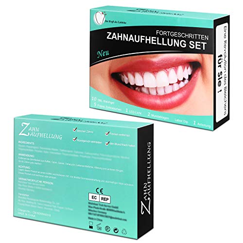 Kit de Blanqueamiento Dental Gel Blanqueador de Dientes Profesional Teeth Whitening Kit, Para Manchas de Humo, Dientes Negros, Dientes Amarillos-10x3ML Gel, 1x Luz LED, 2x Bandeja Dental