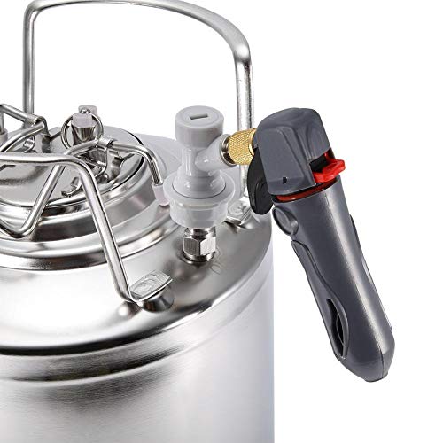 Kit de dispensador de barril de cerveza a presión de acero inoxidable Homebrew Sistema de barril de cerveza con grifo de manguera para fermentación de cerveza Almacenamiento de dispensador(6L)