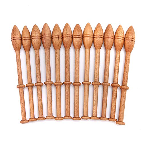 Kit de encaje de bolillos, herramienta de tejido de agujas de tejer artesanal portátil de 12 piezas de madera Artesanía francesa vintage antigua artesanal Herramientas de tejido de madera torneada