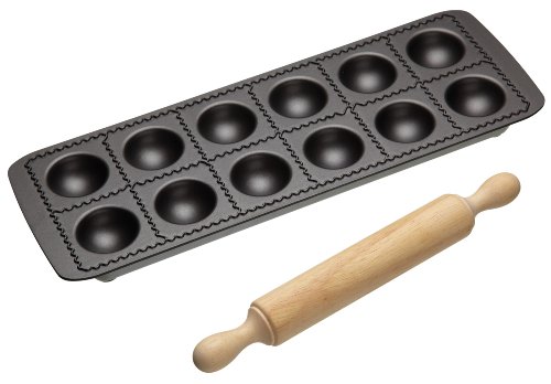 Kitchen Craft Italian Collection - Molde Antiadherente para raviolis (Incluye Rodillo)