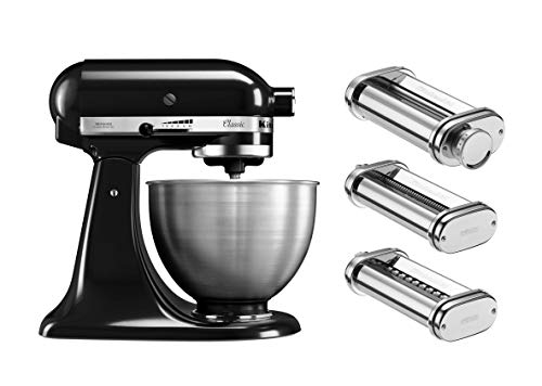 KitchenAid BUNDLECLASSICPASTA Bundle Robot da Cocina : 5K45SSEOB + 5KSMPRA, Negro Onix, Onxy Black