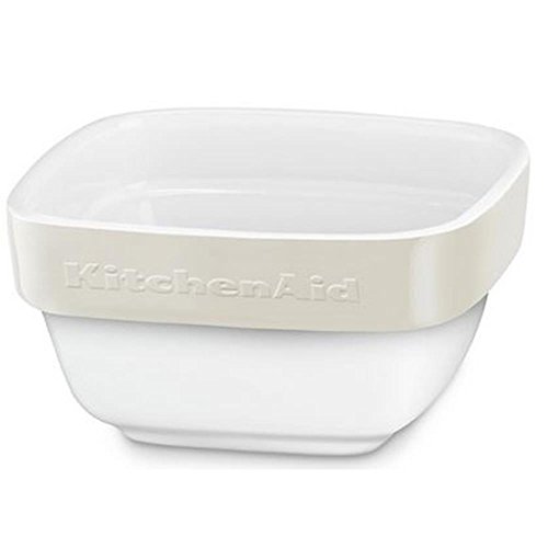 KitchenAid kblr 04rmac – Ramequín de cerámica, 10 x 10 x 5 cm, Color Blanco/Beige