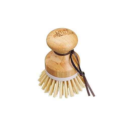 Kitchencraft Living Nostalgia de madera cepillo de lavado/verduras scrubber-small redondo mango, madera, marrón, 6,5 x 6,5 x 9 cm