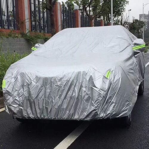 KKmoon Funda Coche Exterior Impermeable con Tira Reflectante, Resistente al Polvo Lluvia Rasguño Nieve Anti-UV,con Hebilla de Fijacion,XL (4.9 x 1.8 x 1.5M)