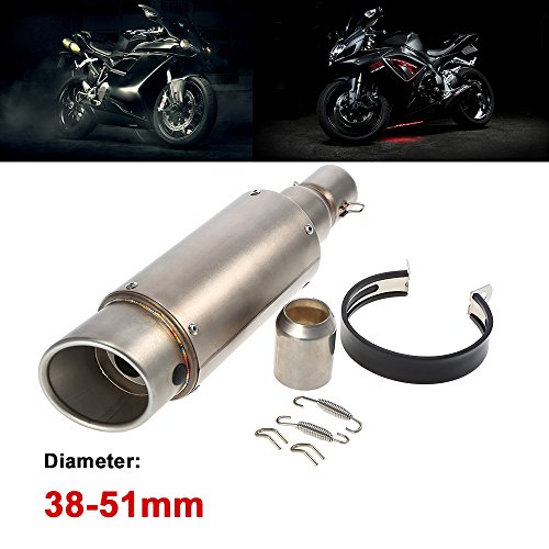 KKmoon - Tubo de escape con silenciador de 38 - 51 mm para moto ATV universal