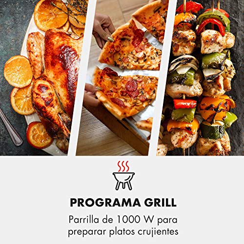 Klarstein Fine Dinesty Microondas Grill Retro - Carcasa metálica, 23 L, 800 W de potencia de microondas, 1000 W de potencia del grill, Programable, 12 programas, pantalla LCD, Azul