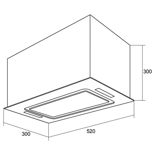 Klarstein HEKTOR - Extractor de humos, Extractor bajo mueble, Autoapagado, Panel táctil, Iluminación de la cocina, Hasta 530 m³/h, 2 filtros de carbóno activo, 52 x 30 x 30 cm, Negro