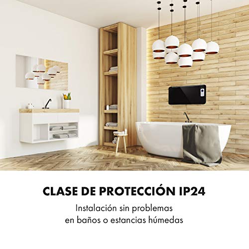 Klarstein Hot Spot CV20 Convector - Calefactor con termostato, 1000 o 2000 W, Protección IP24 Ideal para el baño, Control táctil, Programable, De pie o en la Pared, Mando a Distancia, Negro