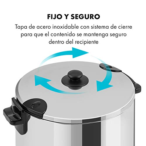 Klarstein KonfiStar 50 Digital - Olla para hacer mermeladas, caldera de cocción, termo para bebidas, 50 litros, 2500 W, 30-100 °C, programable, conserva el calor, tapa con cierre, acero inoxidable