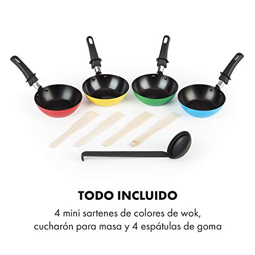 Klarstein Partylette Barbacoa de mesa - Diversión 3 en 1, Combinación de barbacoa de mesa, wok y crepera, Potencia de 1000 W, Regulable, Superficie grill antiadherente, Perilla de potencia, Negro