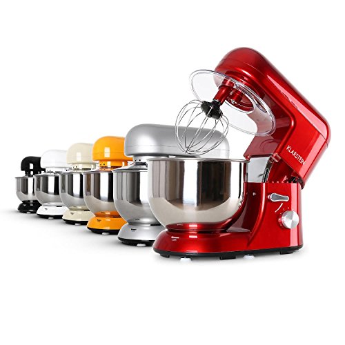 Klarstein TK2-Mix8-R Bella Rossa - Robot de cocina, 1200W, 5L, color rojo