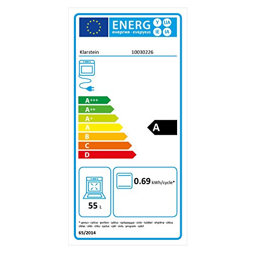 KLARSTEIN Vilhelmine Horno Empotrado multifunción con diseño Retro (Capacidad 55 L, bajo Consumo, Clase energética A, regulador, Temporizador, iluminación, Bandeja, Parrilla) - Blanco Marfil