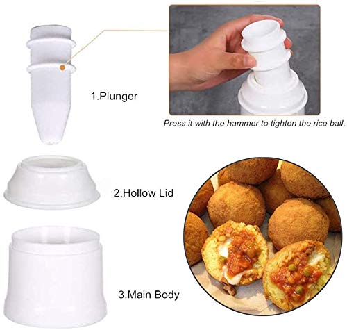 Klsyo DIY Molde de Bolas de Arroz,Puntiagudo Redondo Arancini Maker Multipropósito Máquina para Hacer Bolas de Carne Puede Hacer Croquetas,Bento Almuerzo Hecho, Sushi, Bolas de Arroz Glutinoso